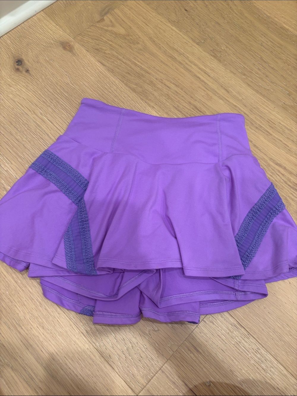 Purple Active Ruffle Skirt with Built-In Shorts